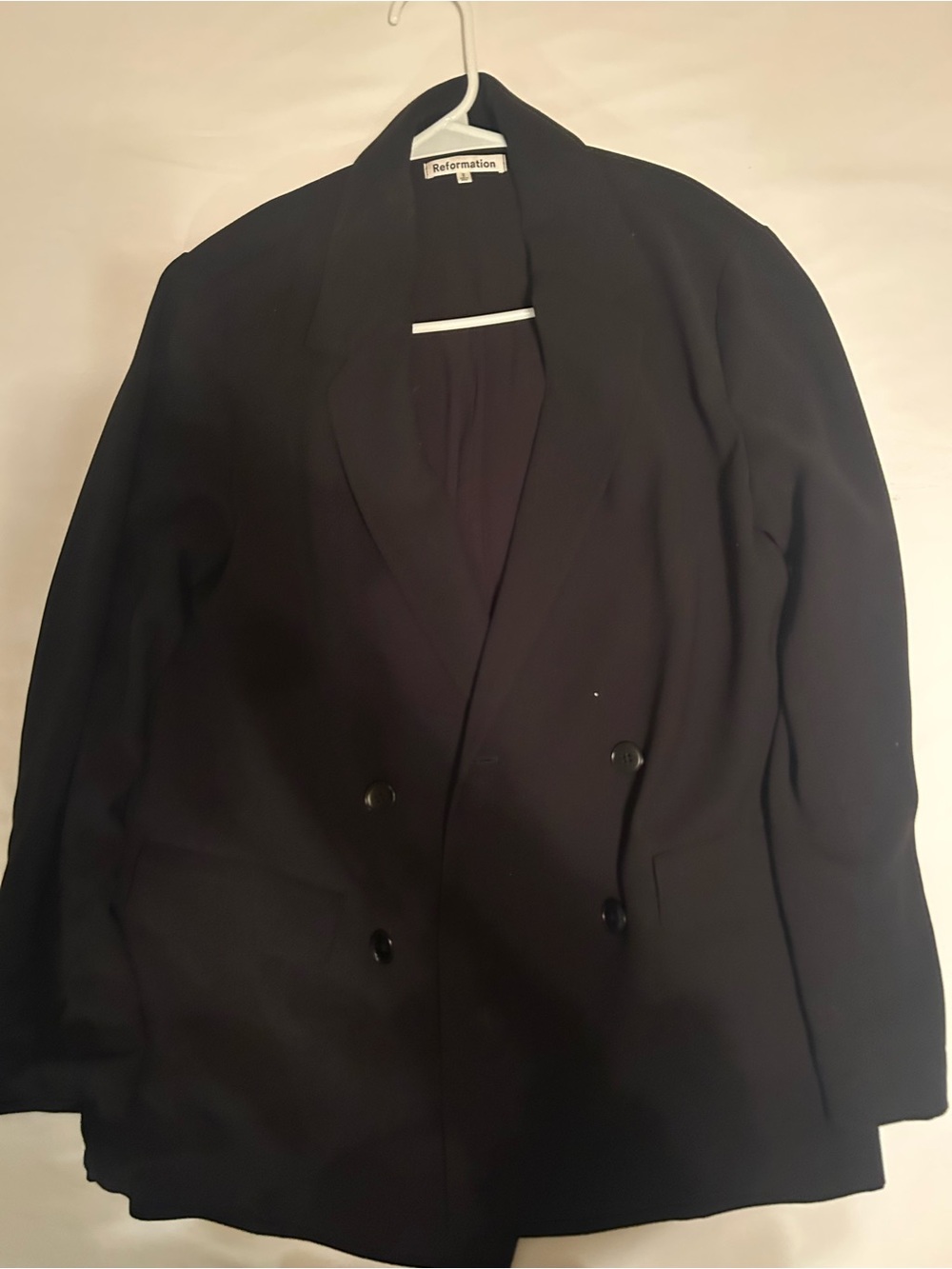 Reformation Black Double-Breasted Blazer